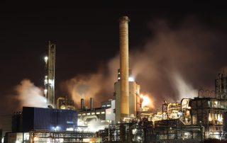 industrial plant at night