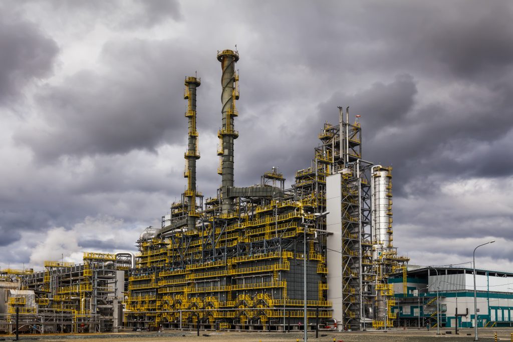 industrial plant at cloudy sky