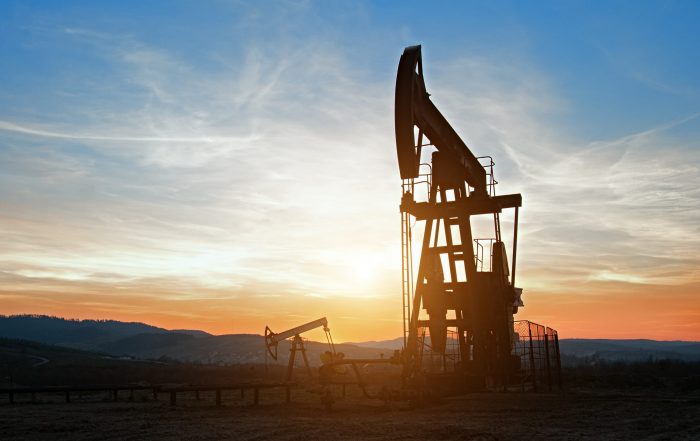 Oil rocking at sunset