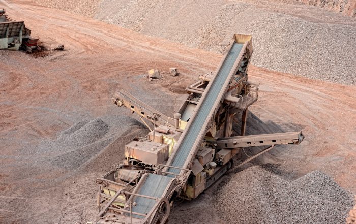 stone crusher in a quarry. mining industry