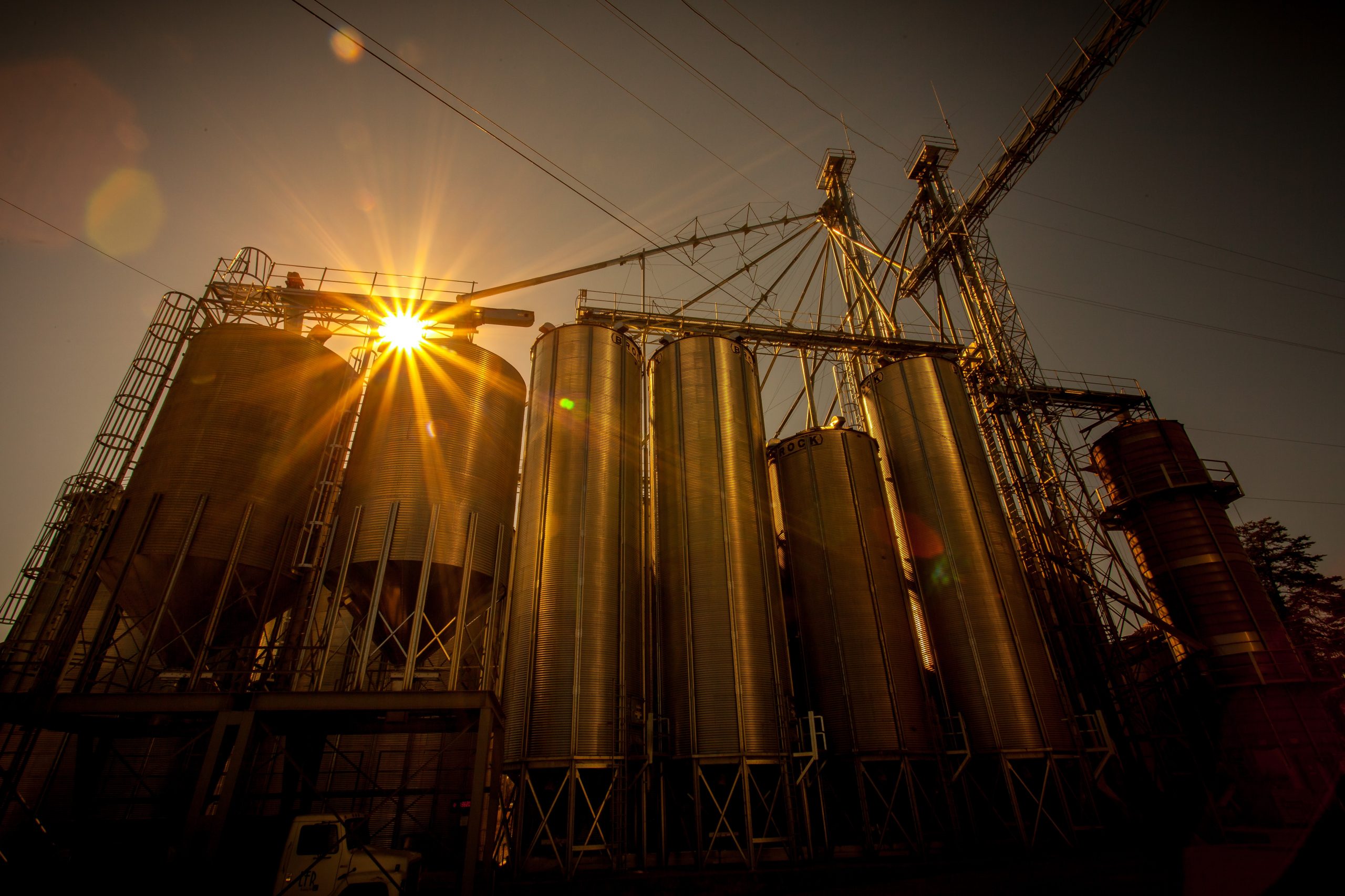 industries at sunset sky