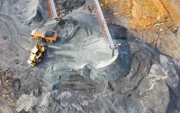 mining industry site seen from above