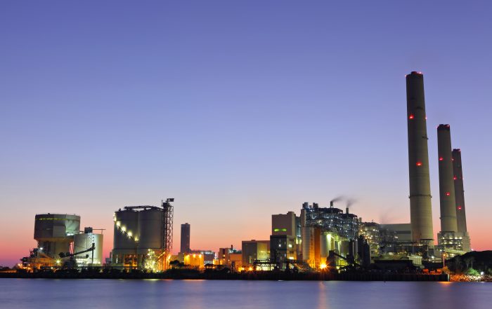 Industry plant at sundown