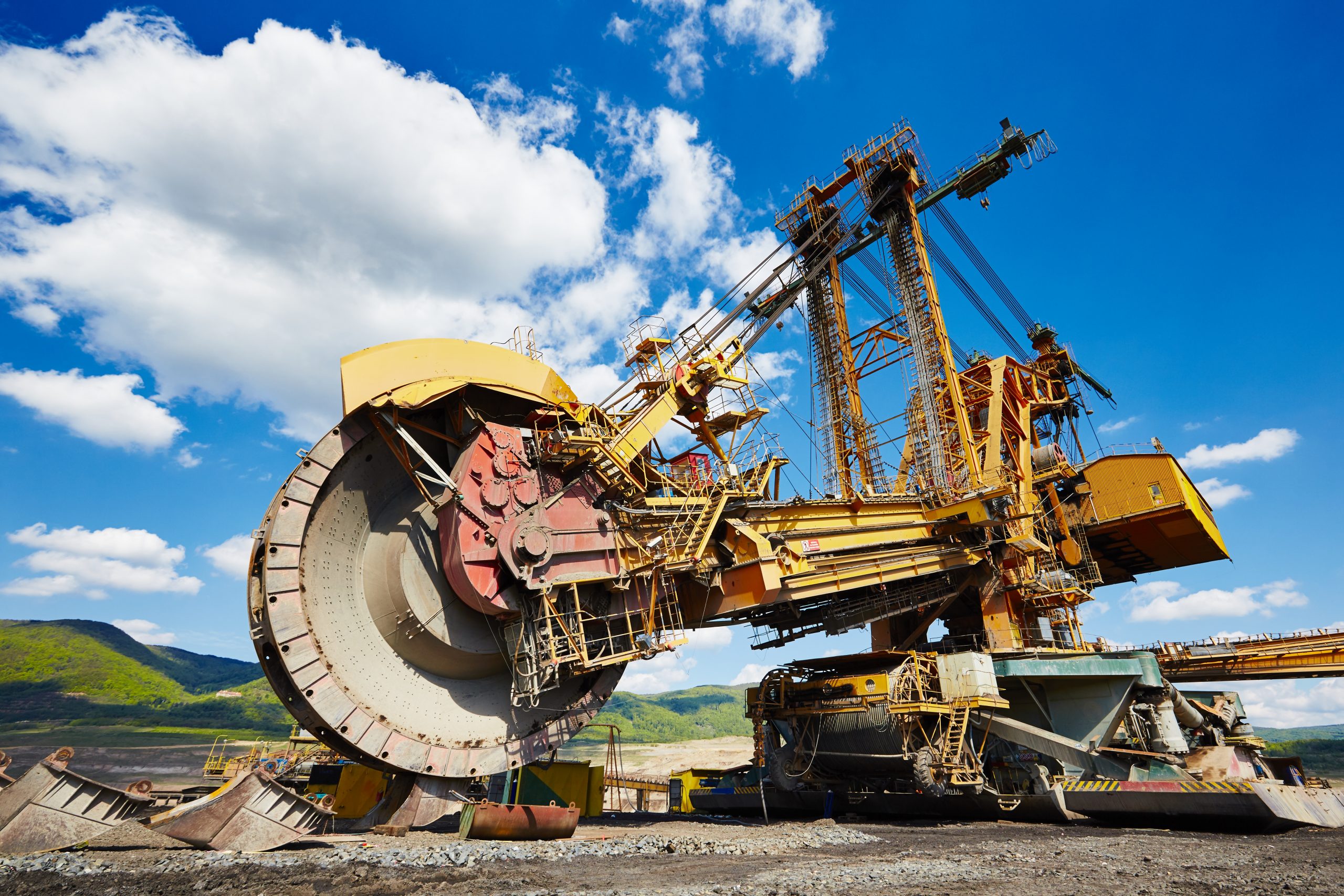 Huge mining machine in the coal mine