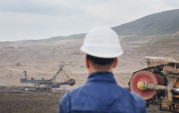 coal miner staring at operation