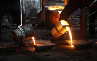 liquid molten in the steel industry environment
