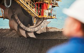 Coal mining crusher in an open pit