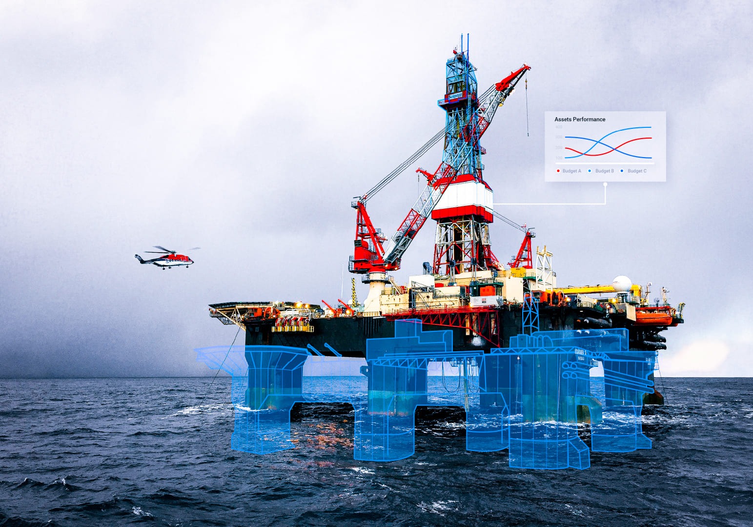 Offshore Oil Rig Digital Twin representation