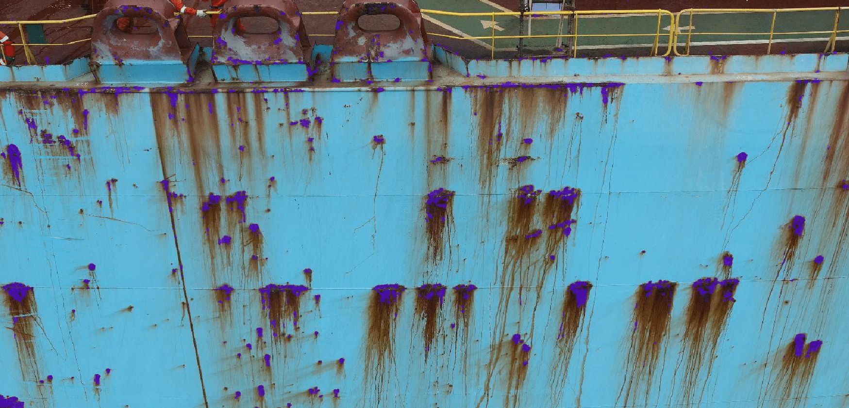 corroded structures on FPSO