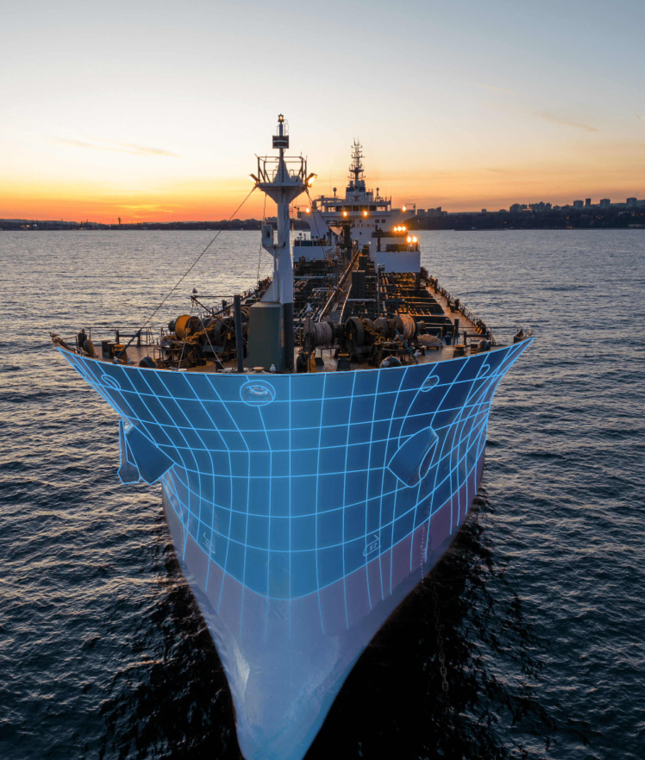 FPSO Hull with AI mask for visual optimization