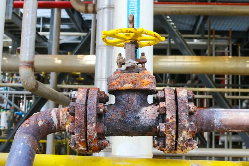 corrosion on pressure valve in offshore oil and gas