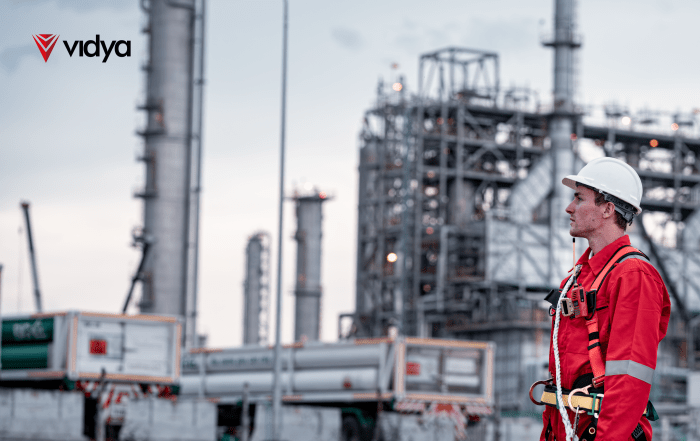 Blog cover featuring a man inspecting a petrochemical plant.