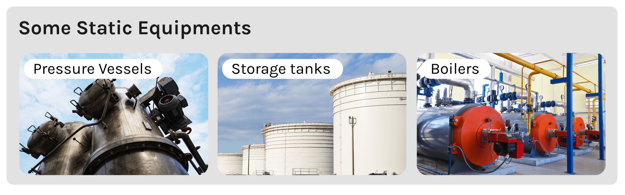 Some static equipments examples 