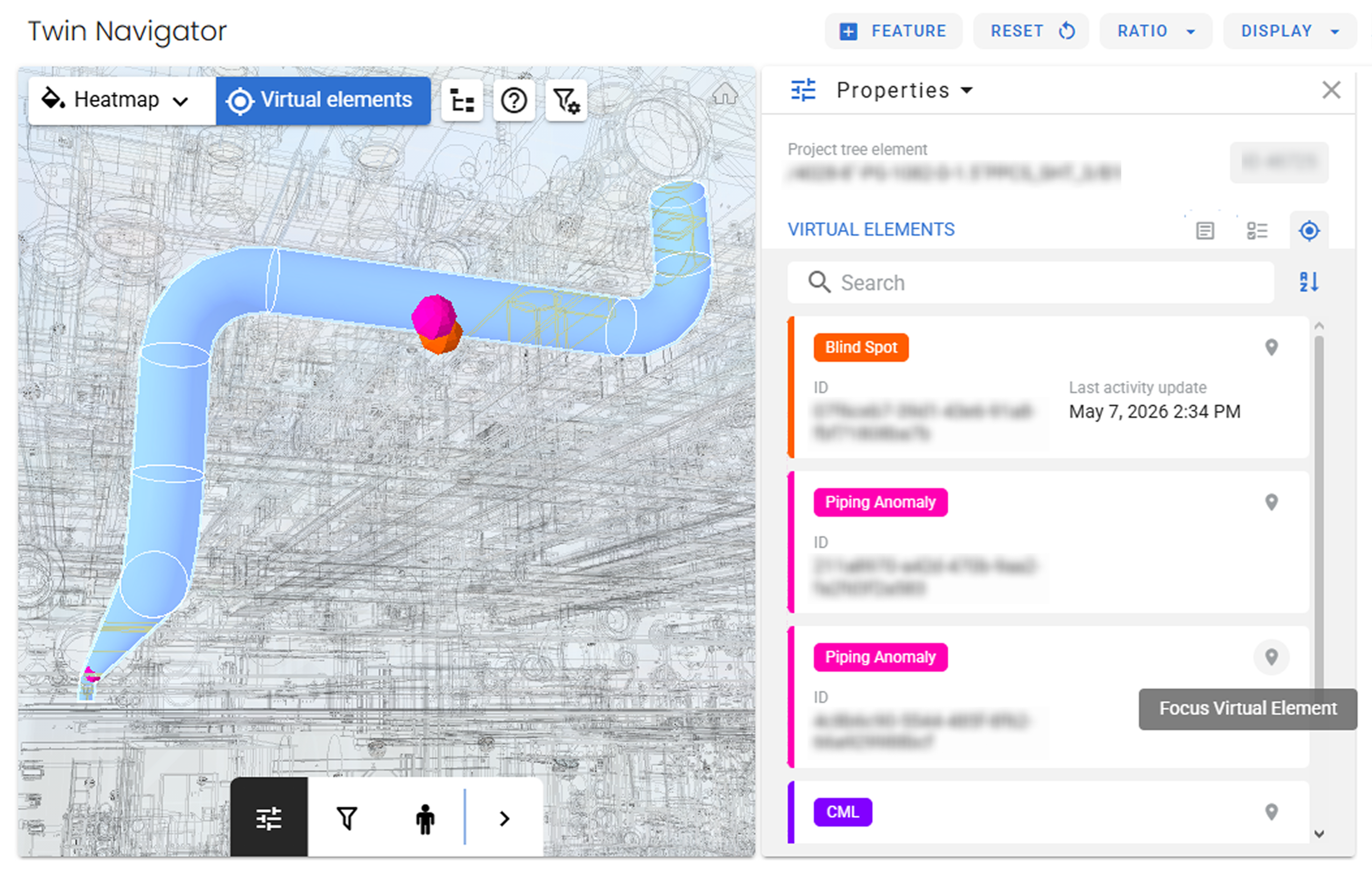 4d anomaly mangement with Virtual Elements