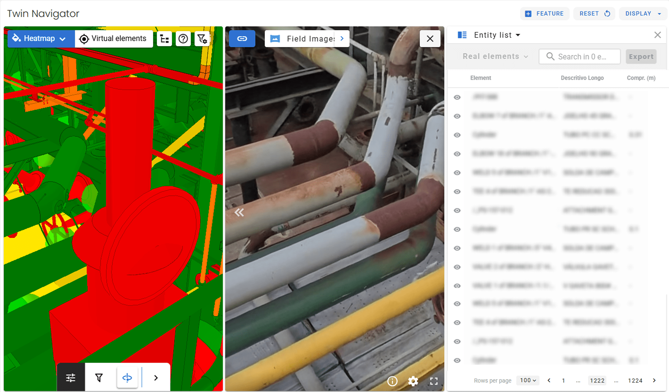 Screenshot of Vidya's system showcasing discrepancy heatmap, Reality Capture and Material Procurement